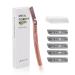 Ey brows shavers eyebrow razors for men and women stainless steel eyebrow trimmers dermaplaning tools reusable facial razors with 6 blades face razor woman (ros gold)