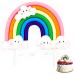 Rainbow Cake Topper Soft Pottery Cute Rainbow Cloud Cake Decorations Colorful Rainbow Cupcake Topper personalized Cake Topper Reusable Happy Birthday Cake Topper Birthday Party Decorations Supplies