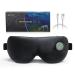 Cordless Heated Eye mask for Dry Eyes Real Silk Sleep Eye mask Block Out Light USB Rechargeable Heating Eye Pad Electric Warm Eye Compress Gift for Mother Day Men and Women Bright Black