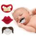 3 Pack Kissable Mustache Pacifiers | Funny Baby Lip Design | Safe Silicone Pacifiers for Infants - Buy Online on GoSupps.com