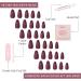 Glamnetic Press On Nails - Merlot | Short Almond Dark Red Nails with Glossy French Tips in a Matte Finish | 15 Sizes - 30 Nail Kit with Glue - Buy Online on GoSupps.com