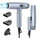 Ions F hn 2000W hair dryer slopehill quick drying hair dryer brushless engine light/little noise/magnetic diffuser/extra long cable/LCD display for home salon and travel (blue)