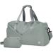 Ceneda 20" Gym Duffel Bag with Wet Pocket Shoes Compartment Portable Overnight Weekender Bag Travel bag Yoga Bag for Women (Grey)