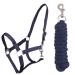 QHP Halter Set Beginner Halter + Lead Rope Heavy Snap Hook (Shetty Navy) Shetty Navy