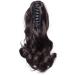 12 Curly Dark Brown Claw Clip Ponytail Synthetic Hair Extension - Long Pony Tail Hairpiece - Buy Online on GoSupps.com