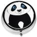 Cute Panda Printed Mini Round Pill Box | 3 Compartment Travel Pill Organizer | Portable Medicine Case for Pocket & Home Use - Buy Online on GoSupps.com