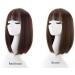 Just Brown Bob Wig with Air Bangs - Real Hair Shoulder-Length Wigs for Women | Silk Overheats Fake Scalp | Ideal for Daily Wear - 16in Dark Brown - Buy Online on GoSupps.com