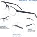 VIDEBLA Progressive Multifocus Reading Glasses - 2 Pack Metal Half Frame for Men & Women | Blue Light Blocking Rectangle Glasses 1.5x Magnification - Buy Online on GoSupps.com