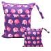 xingmo Wet Dry Bag Nappy Organizer Bag Reusable Zipper Diaper Bag Hanging Wet or Dry Clothes Storage Bag (4# M+L)