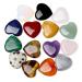 FURREN 15 Piece Quartz Clear Quartz Eye Heart Set Palm Thumb Gemstones 0.8 Inch