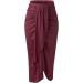 Sanahy Women's Casual High Waist Maxi Wrap Skirt in Wine - Boho Beach Style - Buy Online on GoSupps.com