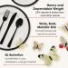 Madee Heavyweight Disposable Dinnerware Set | 150 PCS for 25 Guests | Black & Clear Plates for Party with Appetizer Plates, Silverware & 3D Butterflies - Buy Online on GoSupps.com