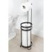 mDesign Metal Toilet Paper Holder Stand with Storage - Matte Black, Holds 3 Spare Rolls - Buy Online on GoSupps.com