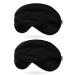 PATIKIL Silk Sleep Mask 2 Pack Soft Satin Eye Protective Mask Blackout Eye Cover with Elastic Straps for Side Sleeping Women Men Travel White Black