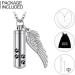 Cylinder Cremation Necklace for Pet Ashes Urn Necklace with Angel Wing Pet Paw Ashes Necklace for Dog/Cat Pet Memorial Keepsake Jewelry Silver-M - Buy Online on GoSupps.com