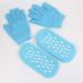 Minkissy Moisture Gloves & Sock Set | Gel Heel Socks & Spa Gloves for Dry Cracked Skin - Sky Blue - Buy Online on GoSupps.com