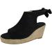 Womens Casual Summer Wedge Sandals | Open Toe Ankle Strap Platform Sandals | Comfortable Walking Beach Shoes - Black, Size 8.5 - Buy Online on GoSupps.com