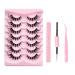 FAIRYGATE Lash Strips False Lashes with Glue Natural Lashes Wispy Lashes Natural Look False Eyelashes Natural Flared Eyelashes False Eye Lashes Soft Fluffy Lashes 7 Pairs D1 Natural B5417 FGJSTB5417