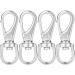 Faneta Stainless Steel Swivel Eye Snap Hooks, Flag Pole Clips, Marine Grade Scuba Diving Clips, Heavy Duty Spring Snap Hooks, Sturdy Metal Keychain Clips (3-1/2 Inch, M5/1#, 4-Pack)