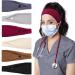 Huachi Headbands with Buttons for Mask for Nurses Non Slip Elastic Hair Bands for Women Doctors Medical Headband Turban Headwrap  6Pcs