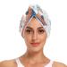 Boats Waves Hair Towel 2 Pack Super Absorbent Hair Drying Towel Quick Dry Hair Turbans Head Towel with Button Twisty Wrap for Women Girls