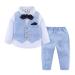famuka Baby Boys Gentleman Suits Kids Tuxedo Clothing Set Blue 110