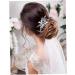 Bridal Sapphire Crystal Hair Comb Pearl Blue Crystal Leaf Marquise Hair Piece Prom Party Festival Wedding Hair Accessories for Women and Girls (Silver)  - Buy Online on GoSupps.com