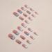 SINSEN Square Press on Nails - Medium French Tip with Heart Design Glossy Pink Fake Nails Set (24 Pcs) - Reusable & Includes Adhesive Glue Stickers - 12 Sizes Available - Buy Online on GoSupps.com
