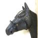 PS Horse Articles French Cavesson Cavecon/Cavesson with D-Rings Soft - Size Full Black with Gold Fittings