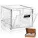 Yalikop Lockable Box Medicine Lock Box for Safe Medication Plastic Clear Lockable Storage Box for Medicine Snacks Food and Home Safety Phone Lockable Storage Bin Refrigerator Locking Container(White)