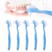 5-part prosthesis removal brush set prosthesis brush set professional trip portable double-sided wrong teeth distance brush for prosthesis care (blue)