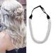 Synthetic Hair Plaited Headband Fishtail Elastic Hair Band Braid Headwear Hair Scrunchie Headband For Girls Women Accessories Fluffy Silver Grey