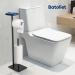 Batoliet Plus Black Standing Toilet Paper Holder with Storage and Reserve | Free Standing Bathroom Toilet Paper Roll Holder Stand - Buy Online on GoSupps.com