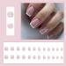 French False Nails Short 24Pcs Glitter French Fake Nails White Tips Square Press on Nails with Leaf Pattern French Nail Tips with Nail Glue Square Stick on Nails for Women Girls Nails Art Glitter French Leaf - Buy Online on GoSupps.com