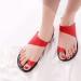Summer Solid Flat Sandals for Women - Outdoor PU Open Toe Cutout Slip-on Orthopedic Bunion Corrector Beach Sandals - Red 7.5 - Buy Online on GoSupps.com