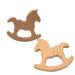Alenybeby 2pcs Wooden Trojan Horse Teething Necklace | Natural Beech Animal Shape Nursing Pendant | Handmade DIY Accessory for Babies - Buy Online on GoSupps.com