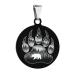 Forest Bear Paw Pet ID Tag Personalized Stainless Steel Round Dog Tags Printed Cat Collar Tags Accessories