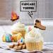 S-Cp-0046 Ice Cream Fruit Dessert Cupcake Topper Colorful Glitter Happy Birthday Sensory Pop Game Theme Decor Supplies Baby Shower Boys Girls Birthday Party Decorations - Buy Online on GoSupps.com