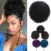 Synthetic Puff Afro Curly Hair Extension - Black Purple Drawstring Ponytail for Women | 10 Pcs Short Hair Bun #2 - Buy Online on GoSupps.com