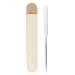 VOCOSTE 1 Set Stainless Steel Makeup Spatula Liquid Foundation Spatula Tool with Faux Leather Case Lipstick Nail Polish Mixing Palette Spatula Beige
