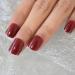 24pcs Burgundy Glossy Short Square False Nails - Perfect Valentine's Day Gift | Solid Color Nail Art for Every Occasion - Buy Online on GoSupps.com