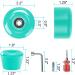 Nezylaf 8 Pack 32x58mm Cyan Quad Roller Skate Wheels with Bearings - Outdoor/Indoor Skating Replacement Kit w/ 2 Toe Stoppers - Buy Online on GoSupps.com