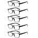 5 Pack Reading Glasses Blue Light Blocking Glasses Computer Readers Anti Eyestrain & Glare for Men and Women (5 pack Black, 1.25) 5 Pack Black 1.25 x