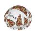 Pizza Pattern Shower Cap  Elastic Reusable Bath Hair Cap Fits All Head Sizes & Hair Textures  Waterproof/Quick Drying