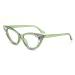 FEISEDY Diamond Blue Light Blocking Glasses Cat Eye Rhinestone Women Glasses Frame Anti Eyestrain Computer Eyewear B0070 Green 50 Millimeters