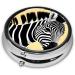 Black and White Zebraround Pill Box | 3 Compartment Travel Organizer | Portable Pill Storage for Easy Travel - Buy Online on GoSupps.com