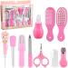 10 Pcs Baby Grooming Kit Baby Healthcare Kit Newborn Baby Care Accessories Baby Health Care Set Baby Nail Clipper Scissors Hair Comb Brush Nose Cleaner Safety for Toddler Infant Nursing Grooming