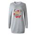 Hanxiulin Christmas sweater dress sexy Christmas sweater dress long arm party dresses Christmas costume ladies retro classy Christmas casual jumper dress long arm hoodie gray m