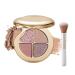 Highlighting Eye & Cheek Palette 4-Color Glow Wardrobe Eye and Cheek Palettes Waterproof & Long-Lasting Buildable Color Shape Contour & Highlight (05#)