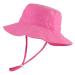 LACOFIA Toddler Baby Sun Hat Unisex Kids Summer Bucket Hat Wide Brim for Outdoor Swim Beach Pool Adjustable 3-7 Years A-Pink